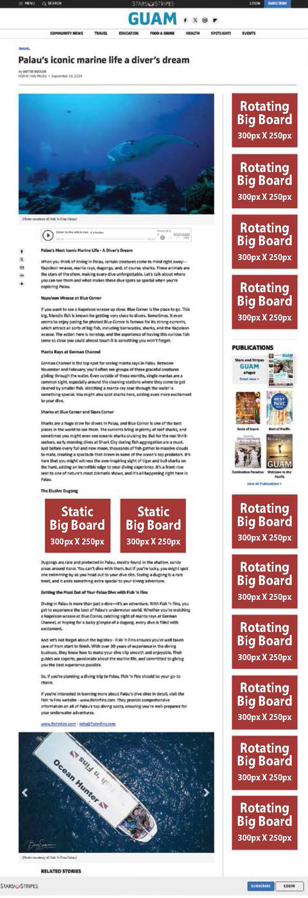 Website sample ad layout