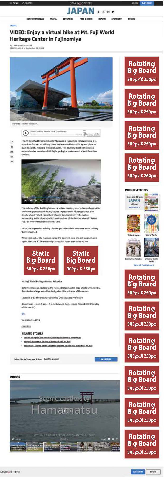 Website sample ad layout