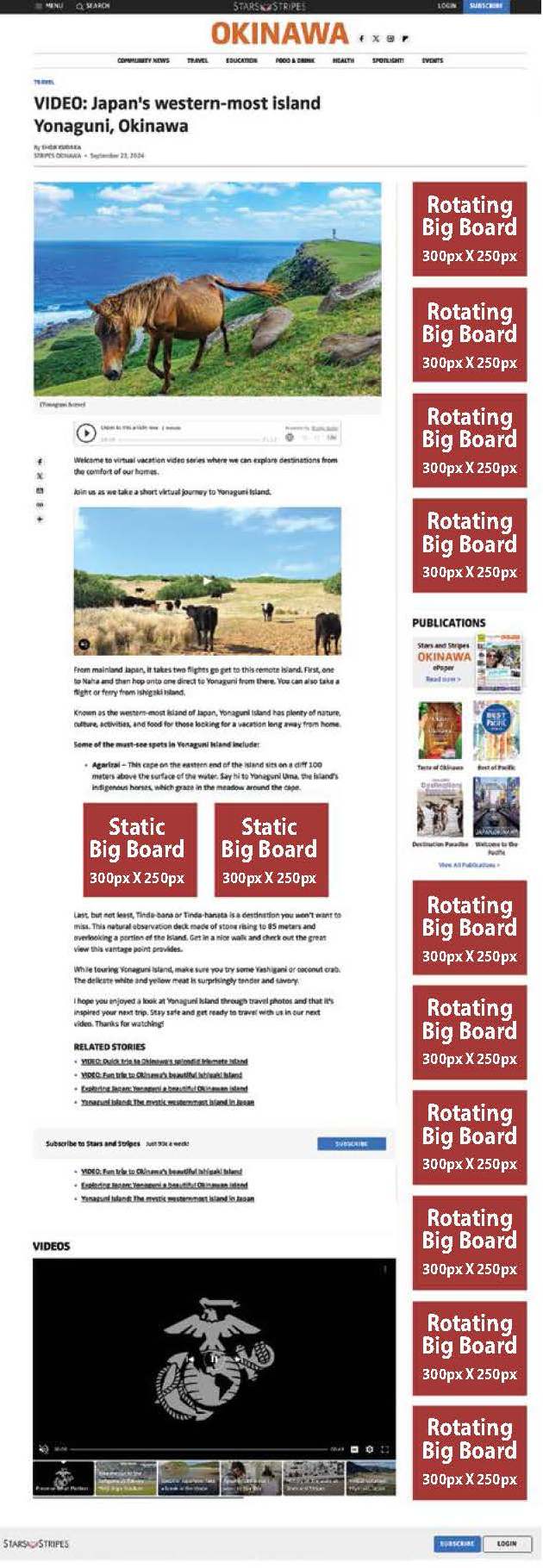 Website sample ad layout